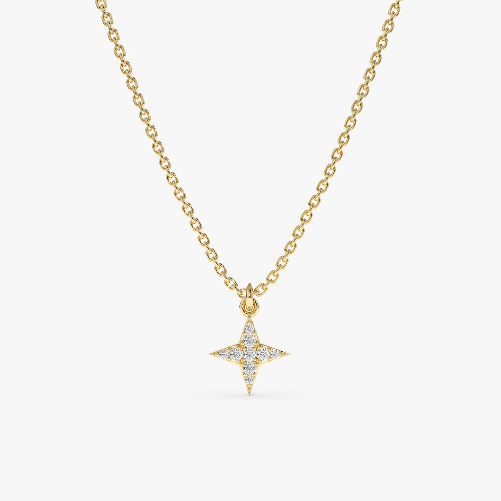 Minimalistic Style Natural Diamond North Star Necklace