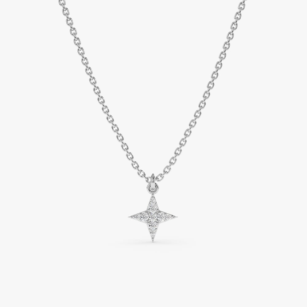 Minimalistic Style Natural Diamond North Star Necklace