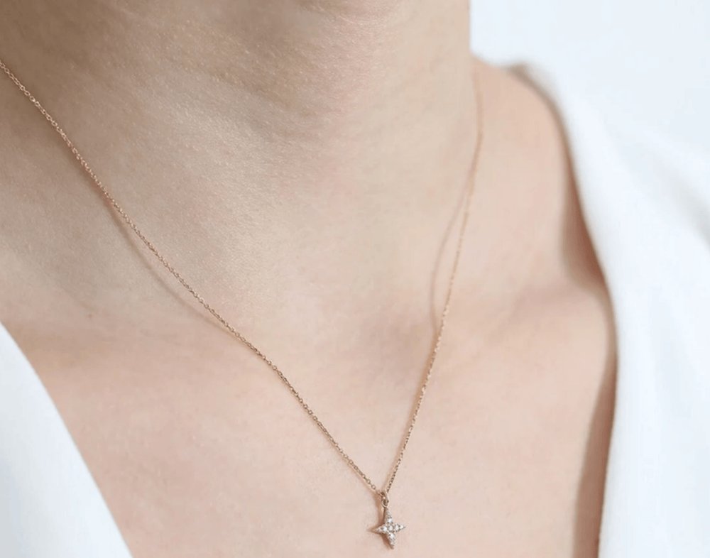 Minimalistic Style Natural Diamond North Star Necklace