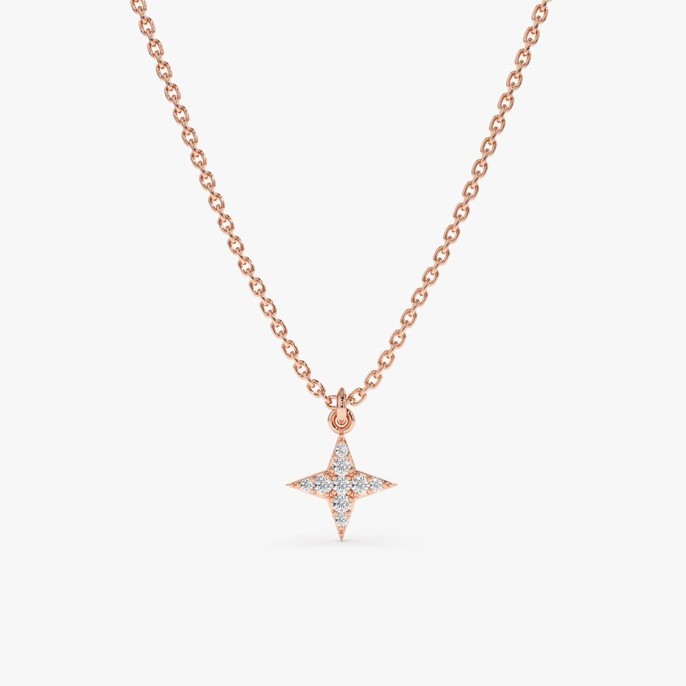 Minimalistic Style Natural Diamond North Star Necklace