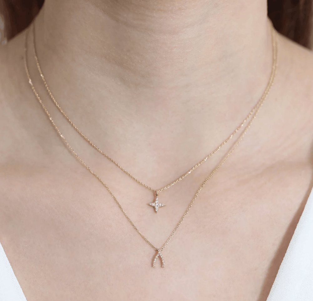 Minimalistic Style Natural Diamond North Star Necklace