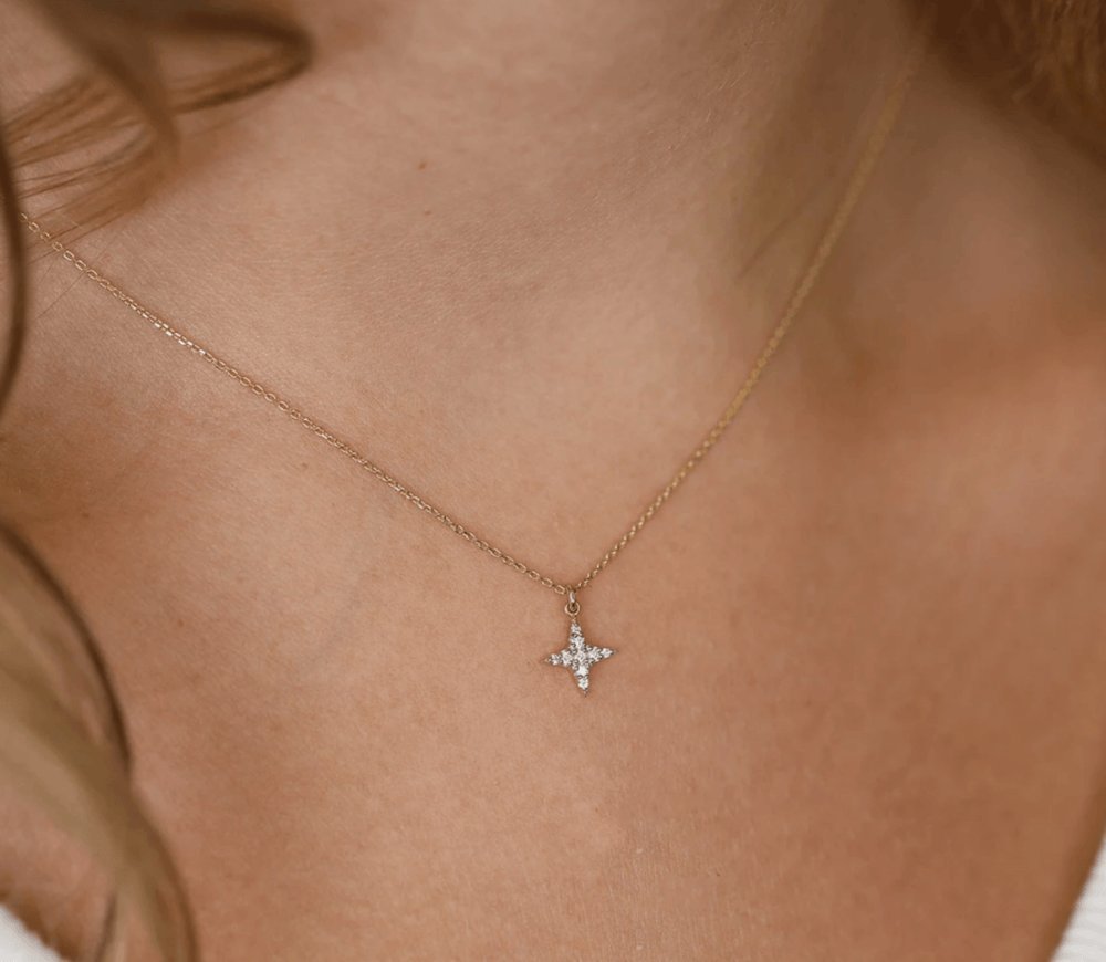 Minimalistic Style Natural Diamond North Star Necklace