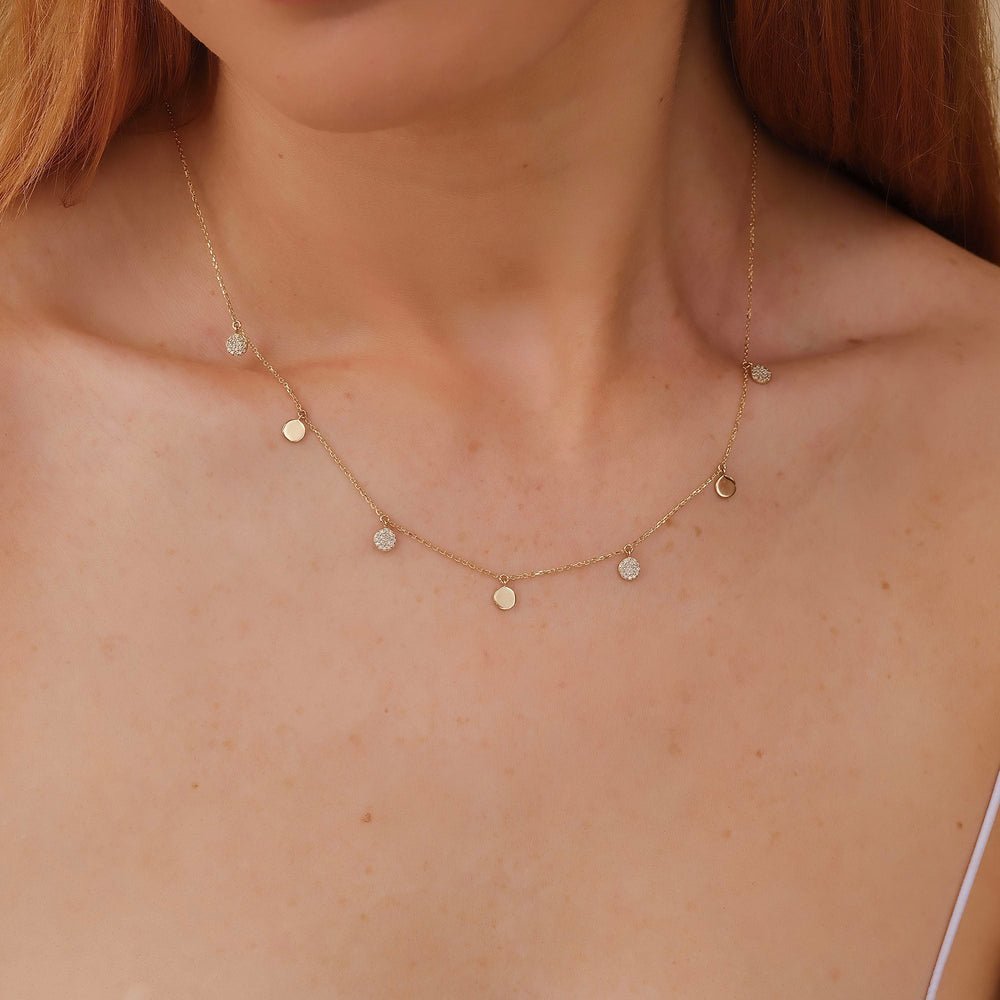 Mixed Coin Drop Necklace