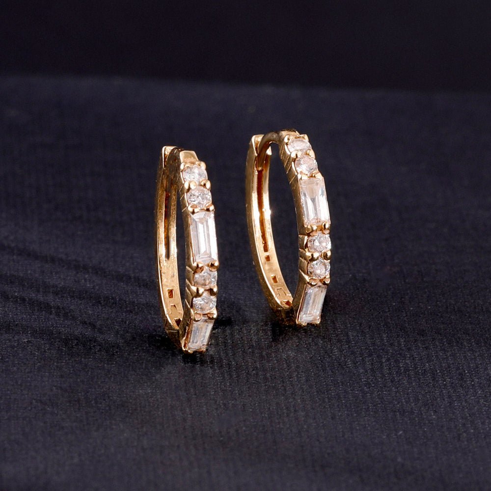 Mixed Natural Diamond Oval Hoop Earrings