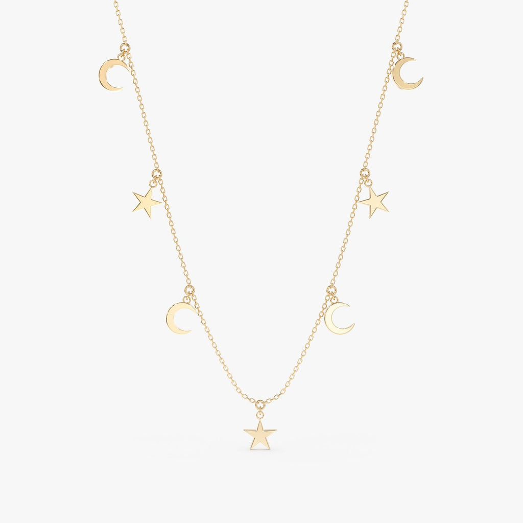 Moon & Star Drop Necklace
