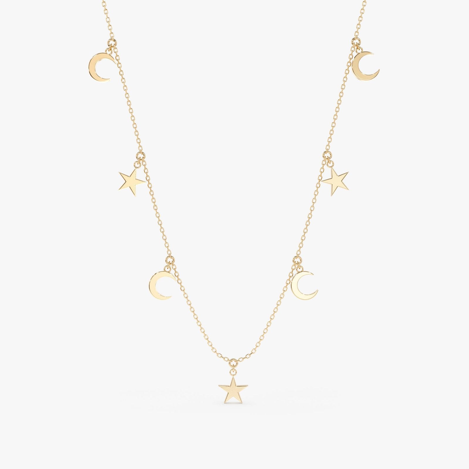 Moon & Star Drop Necklace