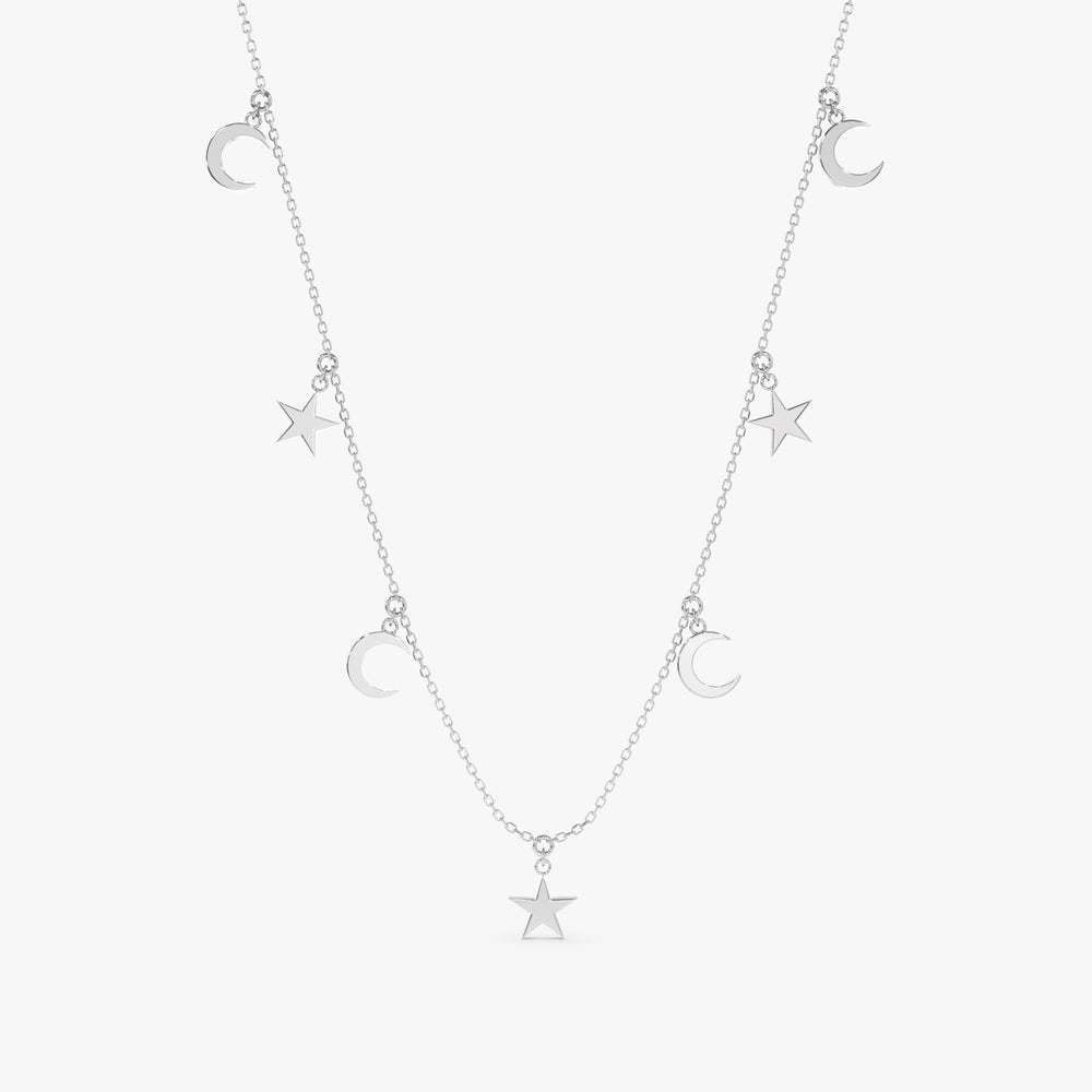 Moon & Star Drop Necklace
