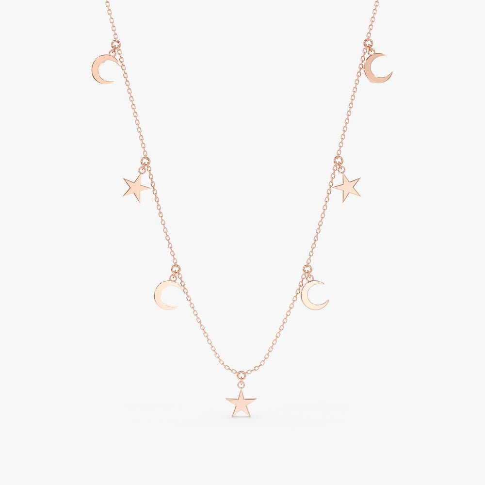 Moon & Star Drop Necklace