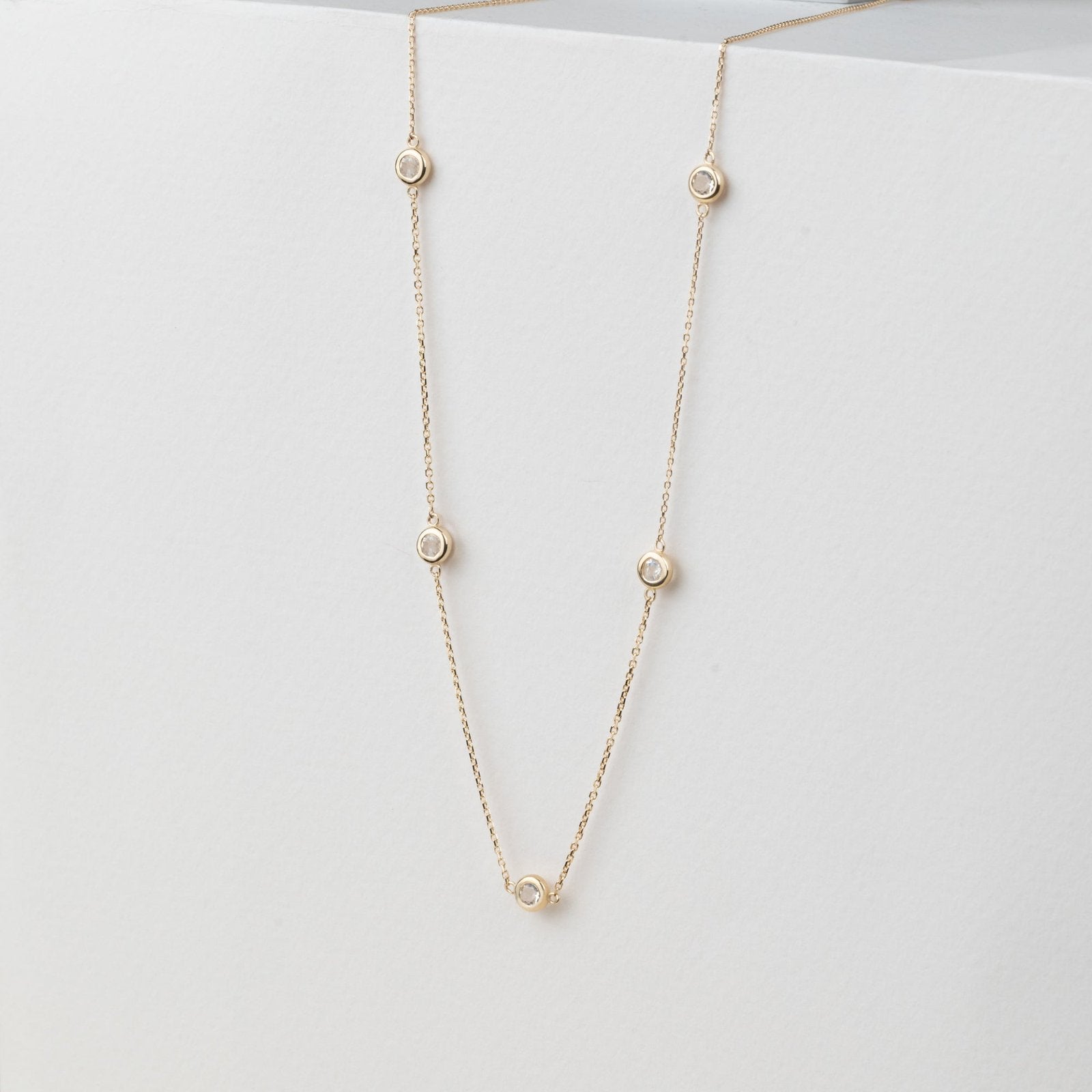 Moonstone Station Necklace