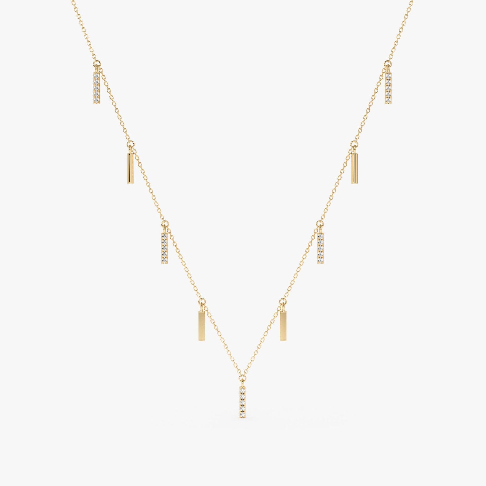 Multi Diamond Bar Necklace
