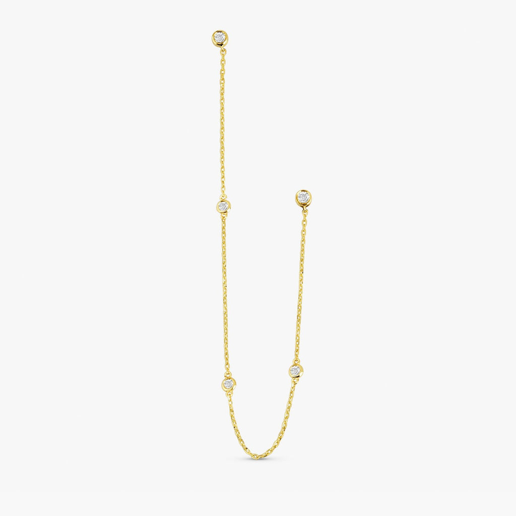 Multi Natural Diamond Hanging Chain Studs
