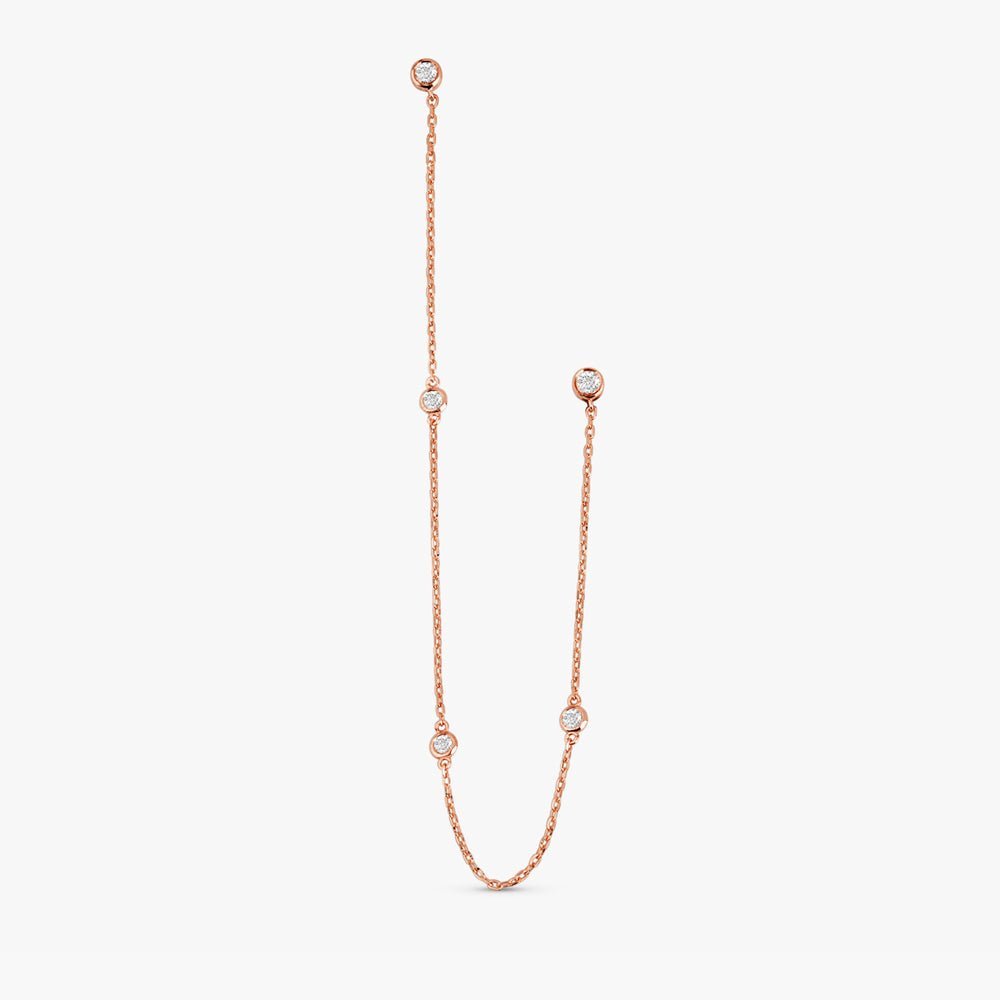 Multi Natural Diamond Hanging Chain Studs