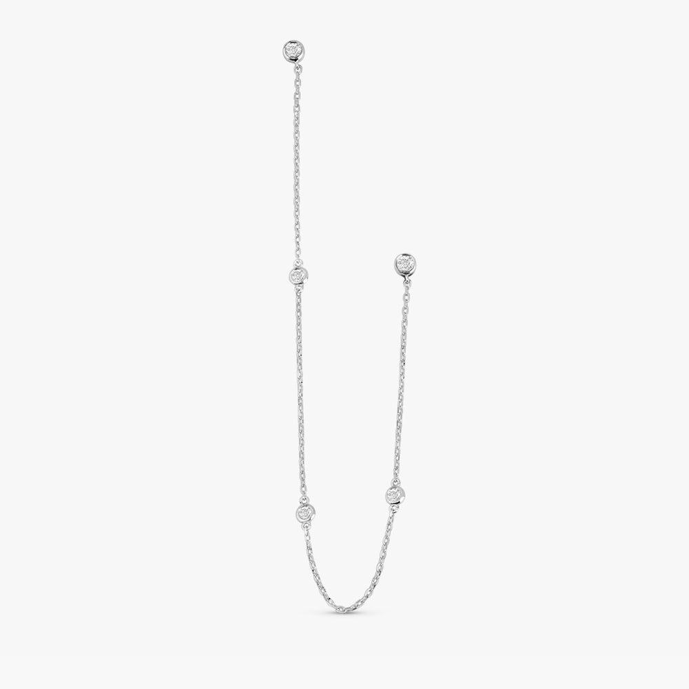 Multi Natural Diamond Hanging Chain Studs