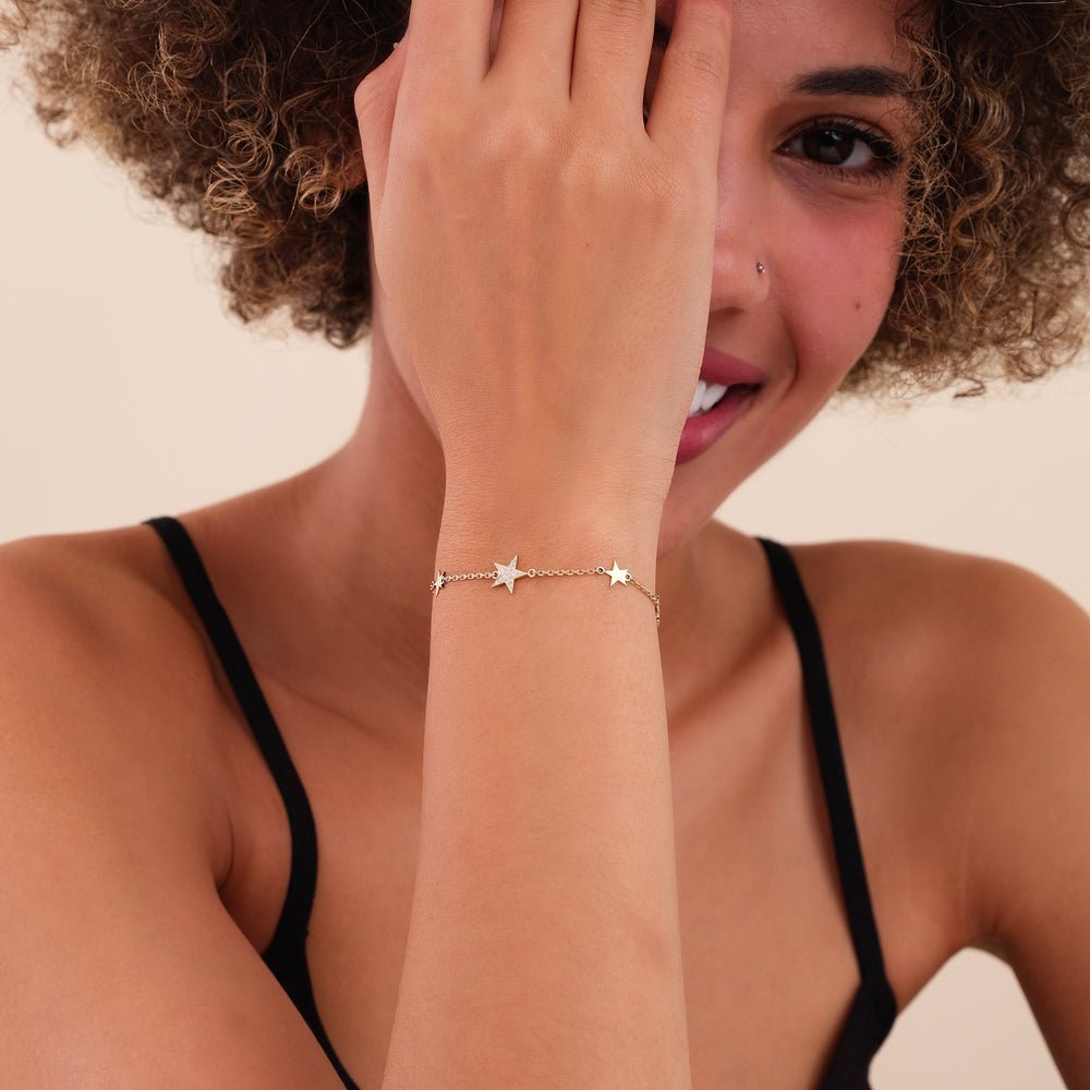 Multi Star Natural Diamond Bracelet