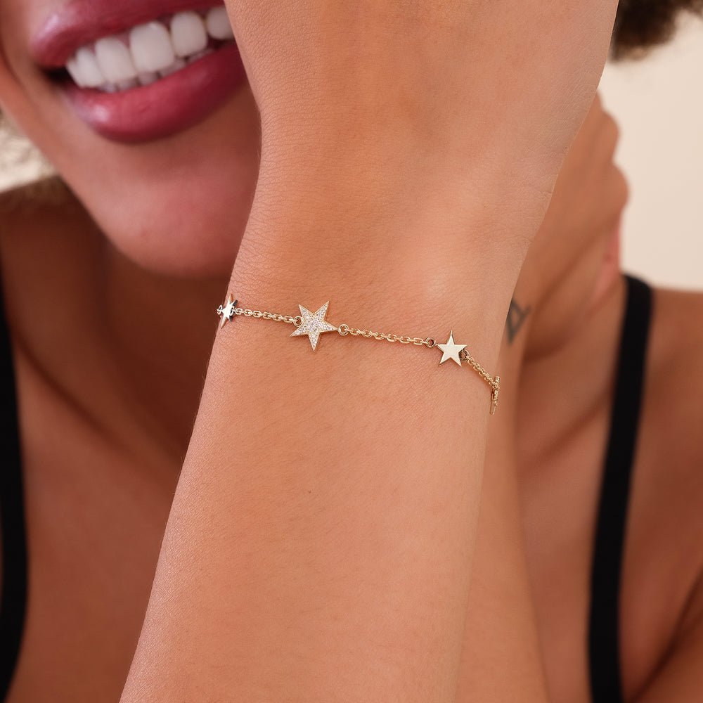 Multi Star Natural Diamond Bracelet