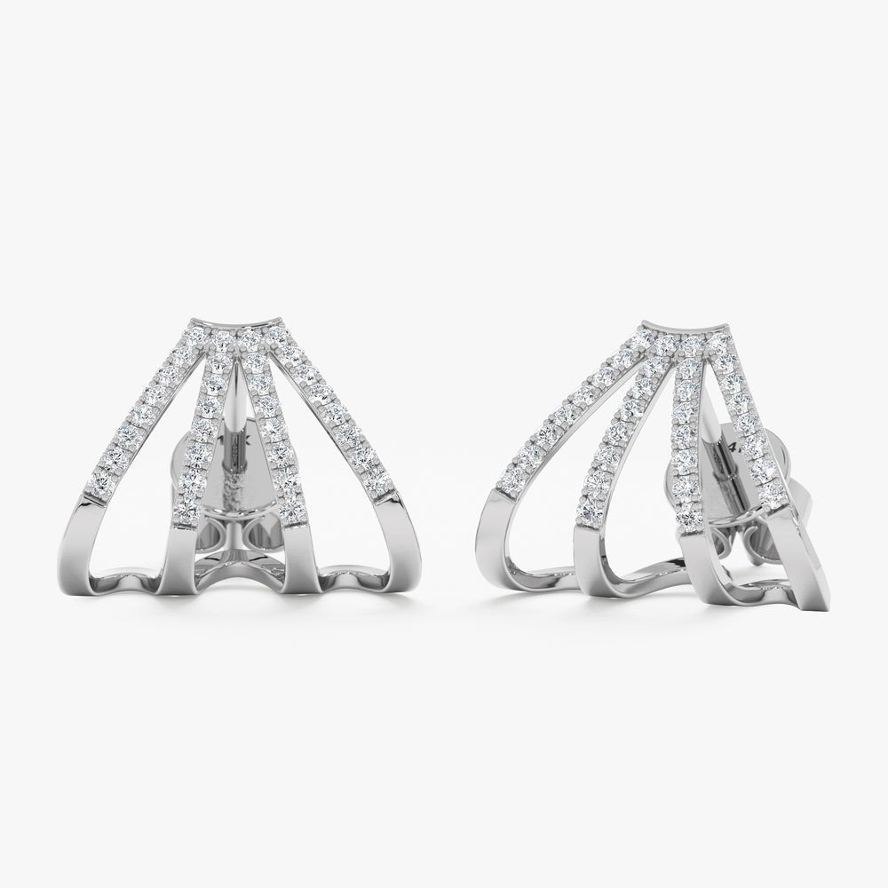 Natural Diamond Arrow Cage Huggies