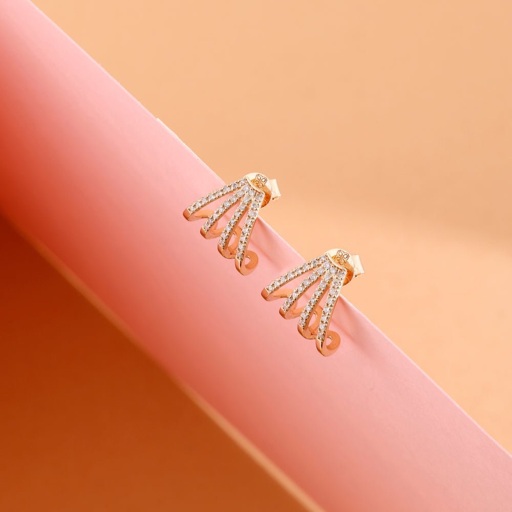 Natural Diamond Arrow Cage Huggies