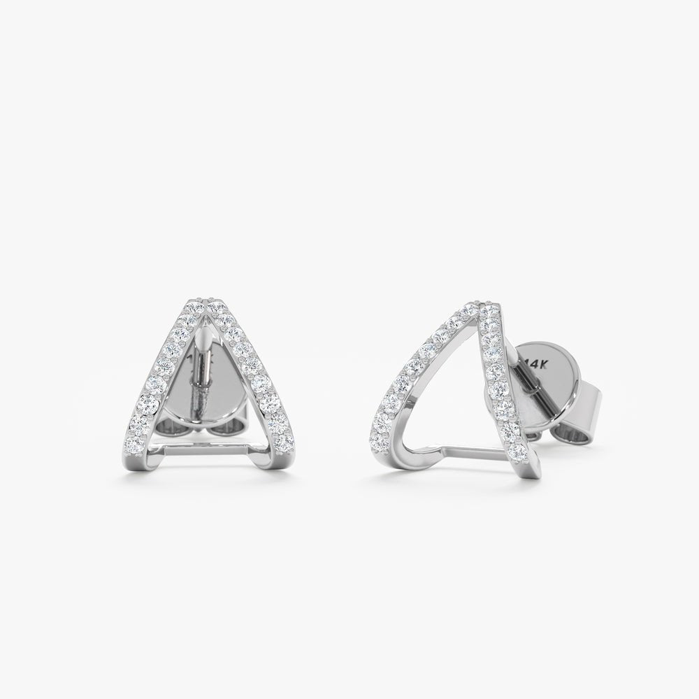 Natural Diamond Arrow Huggie Studs