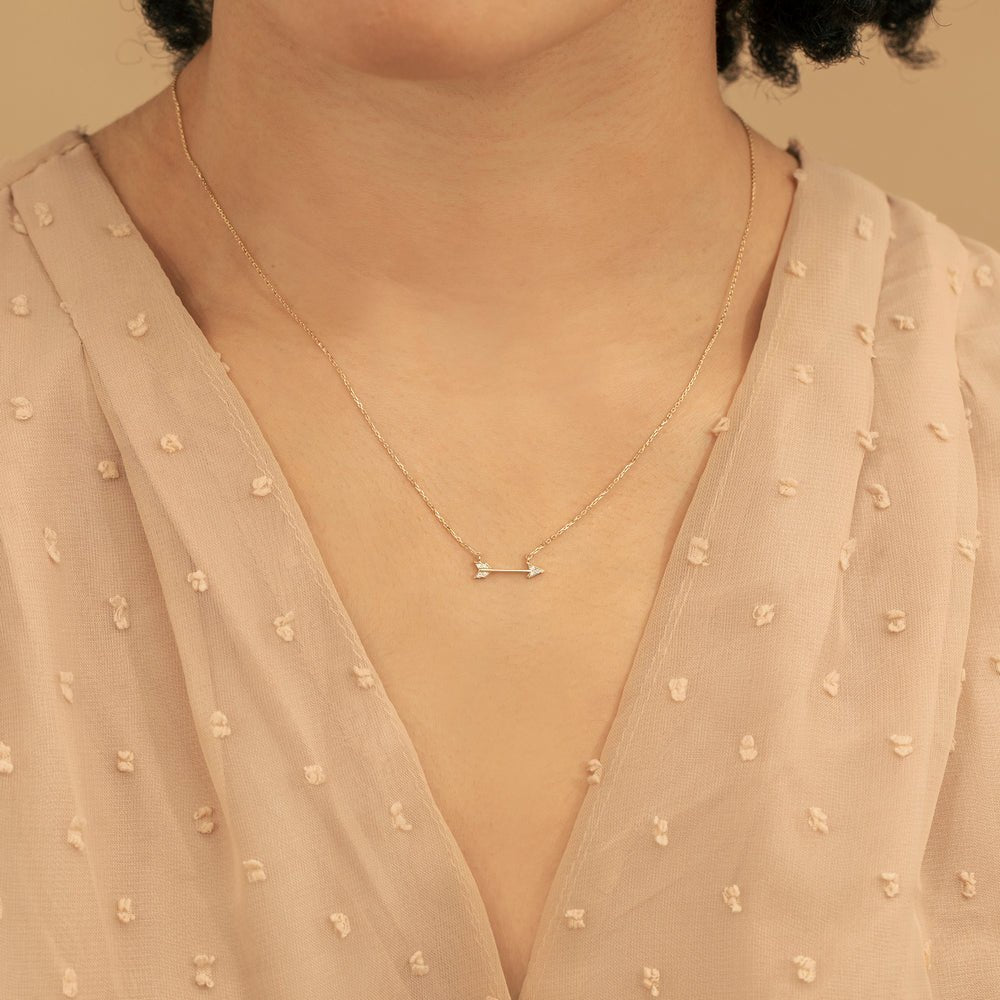 Natural Diamond Arrow Necklace