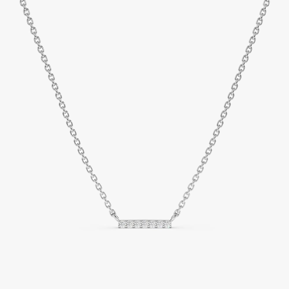 Natural Diamond Bar Necklace