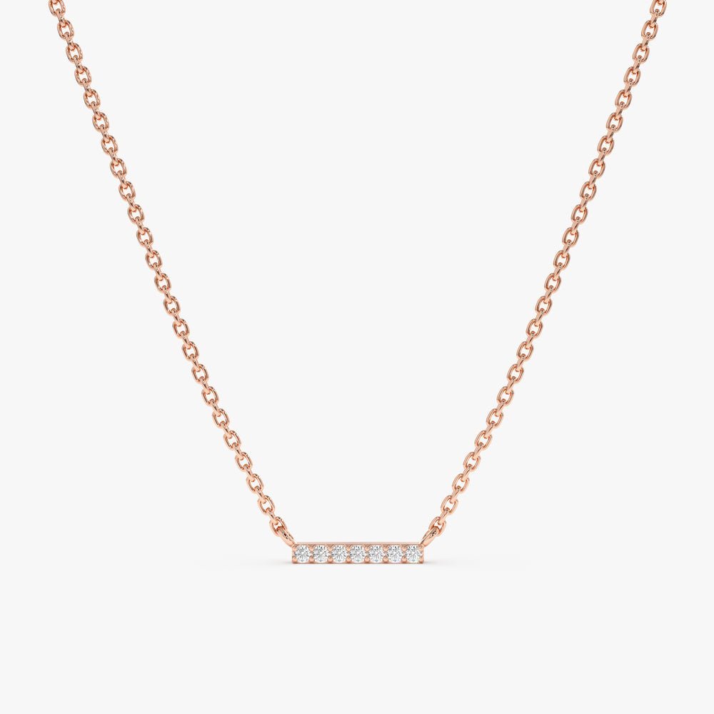 Natural Diamond Bar Necklace