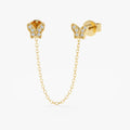Natural Diamond Butterfly Chain Studs