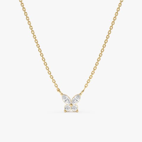 Natural Diamond Butterfly Necklace