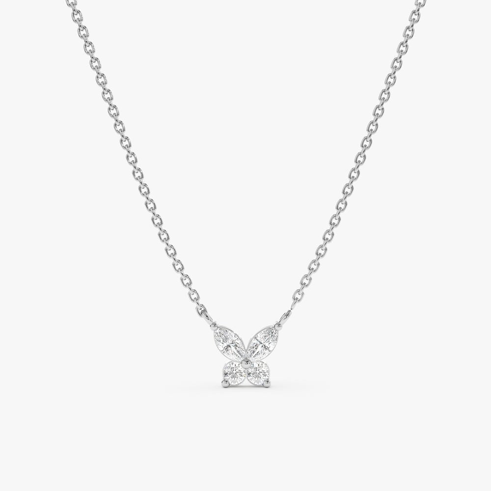 Natural Diamond Butterfly Necklace