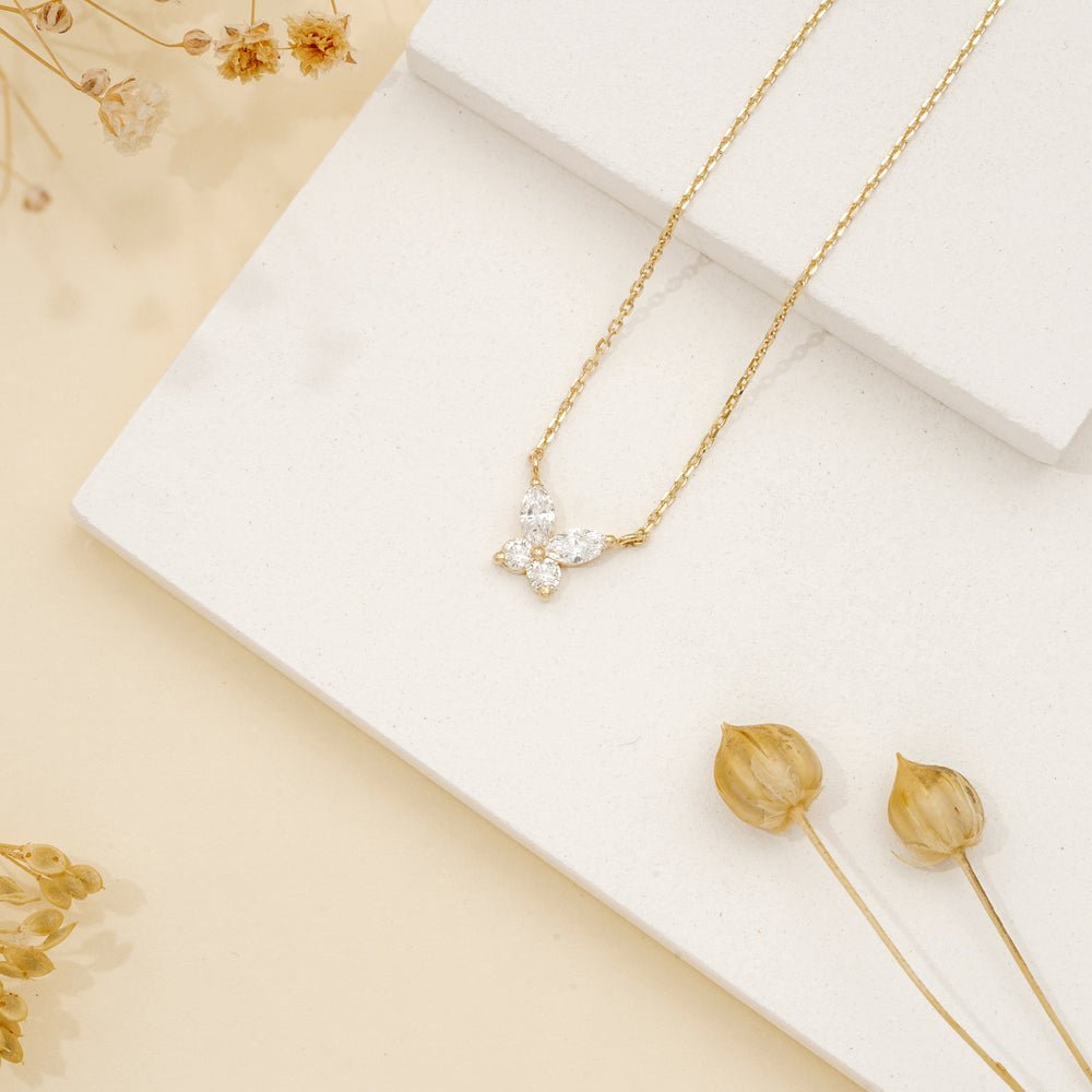 Natural Diamond Butterfly Necklace