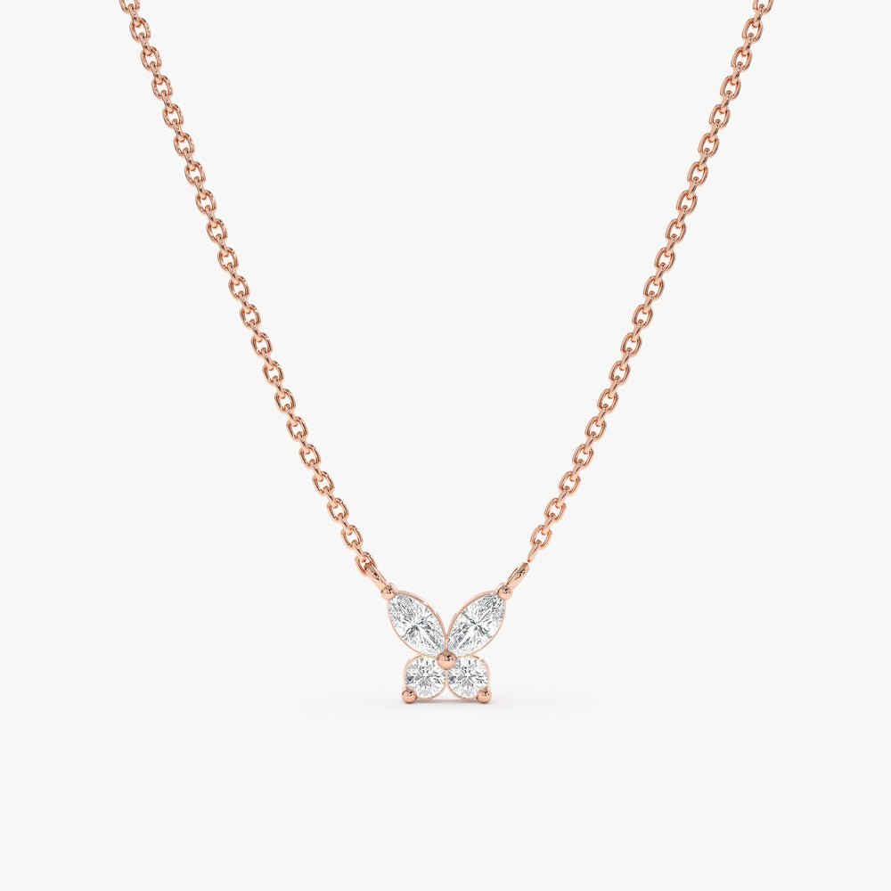 Natural Diamond Butterfly Necklace