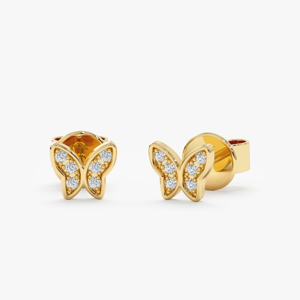 Natural Diamond Butterfly Studs