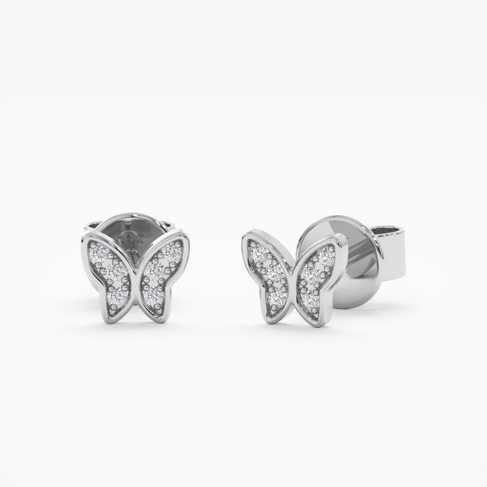 Natural Diamond Butterfly Studs