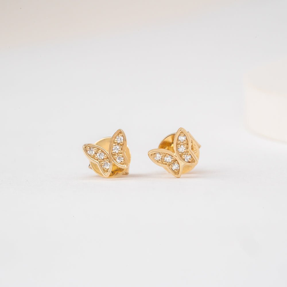 Natural Diamond Butterfly Studs