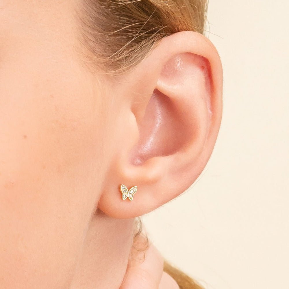 Natural Diamond Butterfly Studs
