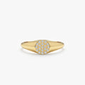 Natural Diamond Circle Signet Ring