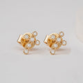 Natural Diamond Cross Stud Earrings
