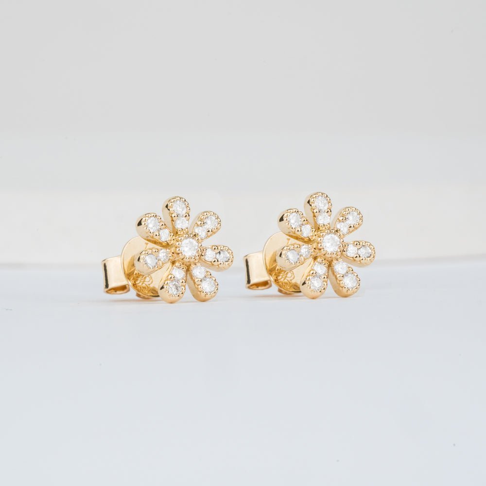 Natural Diamond Daisy Studs