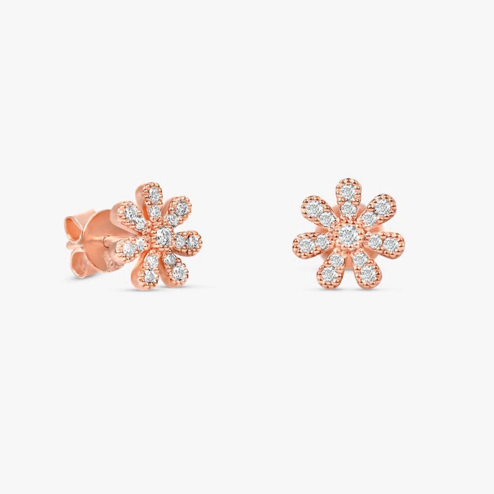 Natural Diamond Daisy Studs