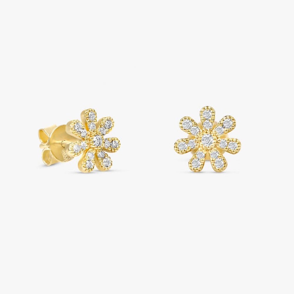 Natural Diamond Daisy Studs