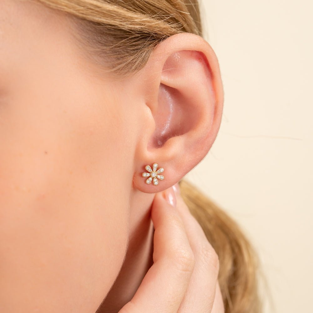 Natural Diamond Daisy Studs