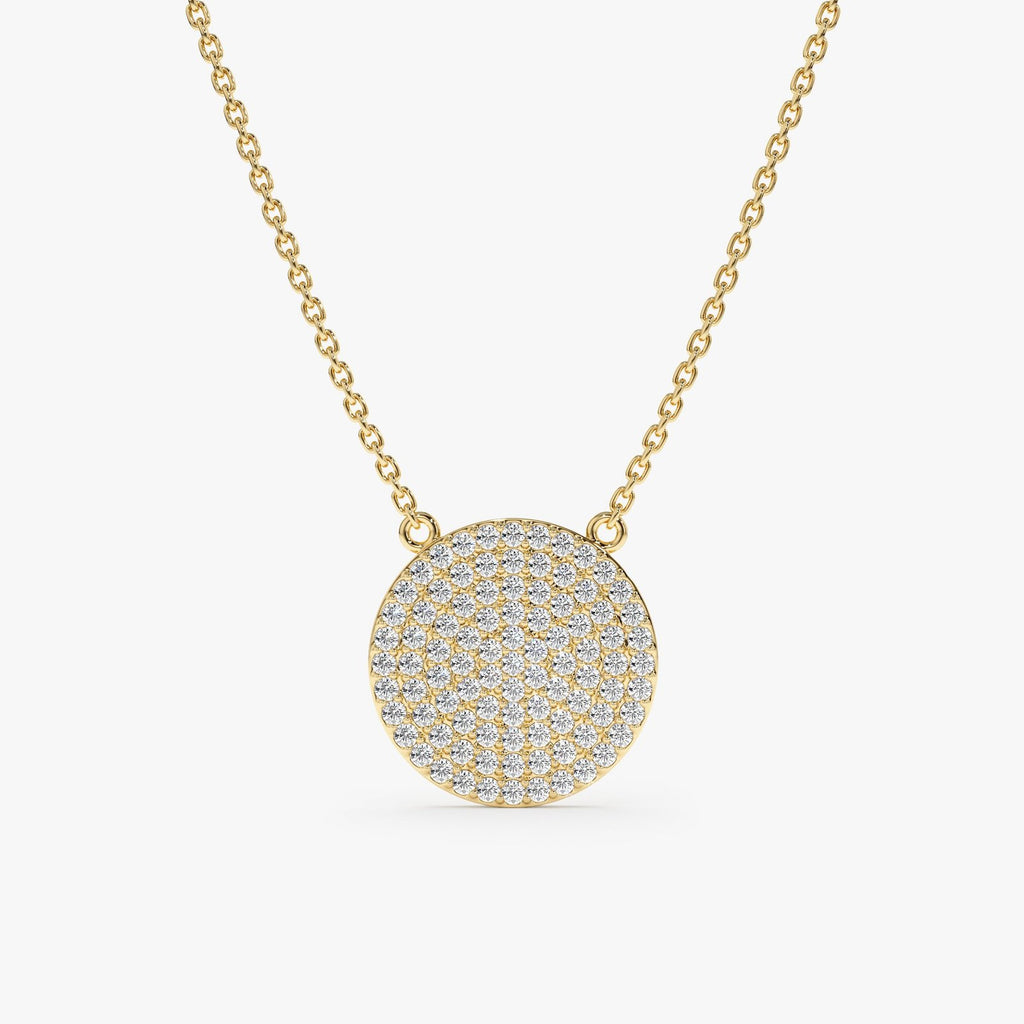 Natural Diamond Disc Necklace