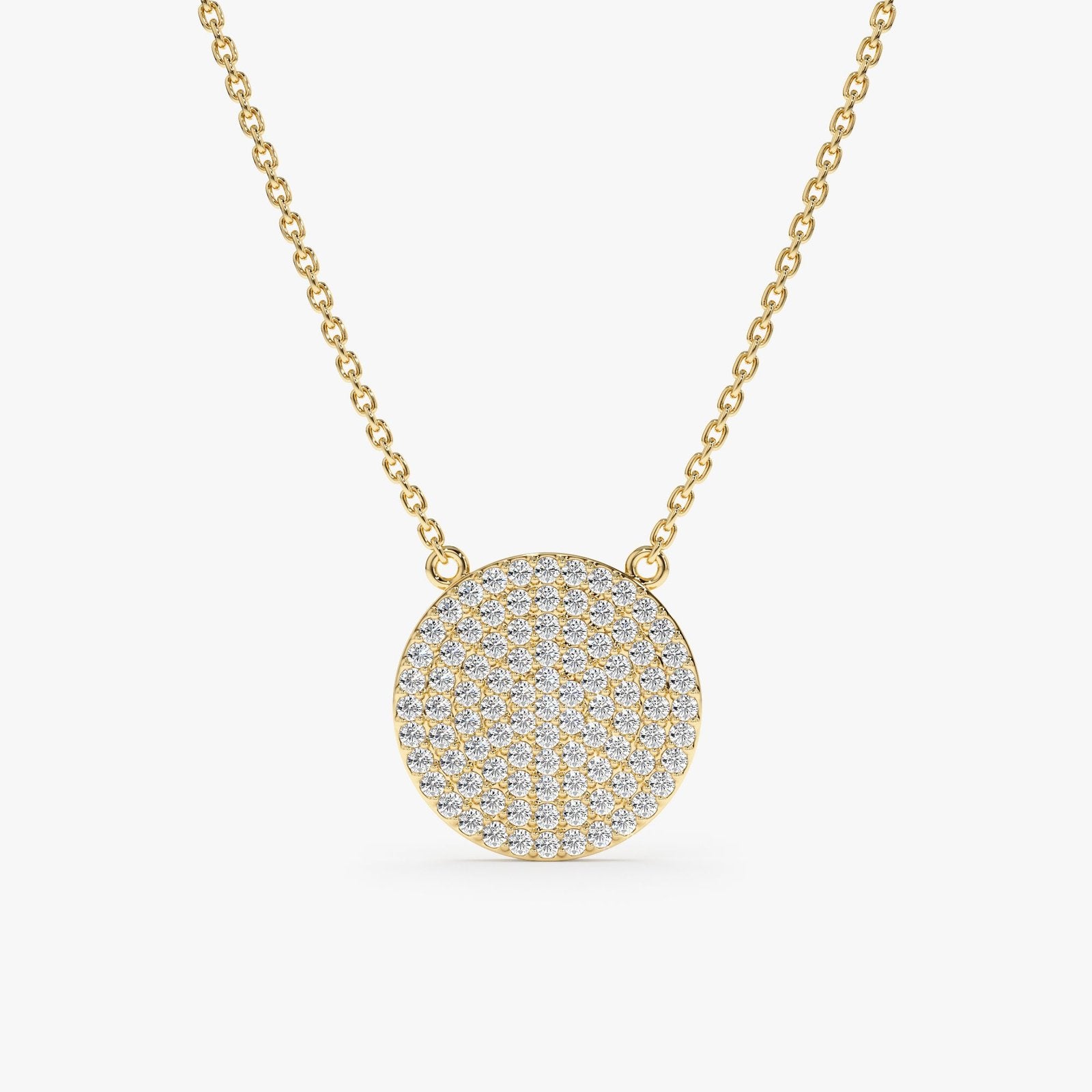 Natural Diamond Disc Necklace