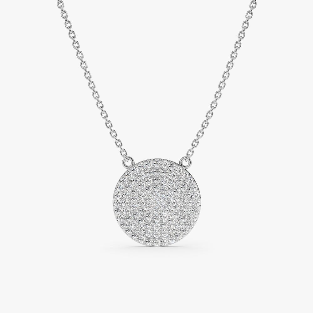 Natural Diamond Disc Necklace