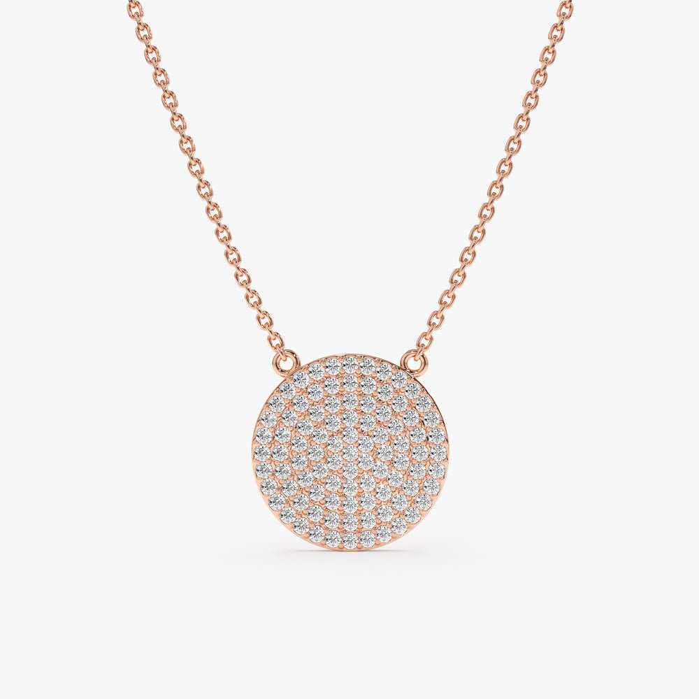 Natural Diamond Disc Necklace