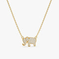 Natural Diamond Elephant Necklace