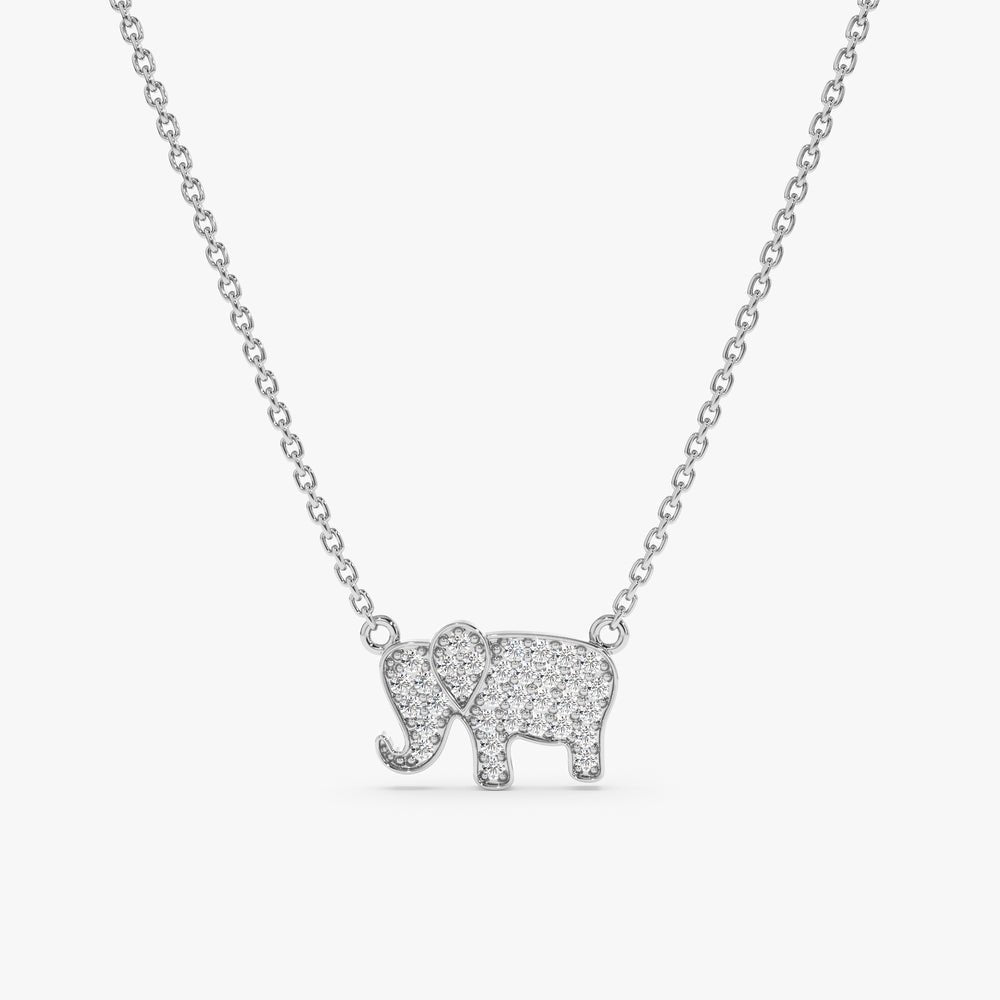 Natural Diamond Elephant Necklace