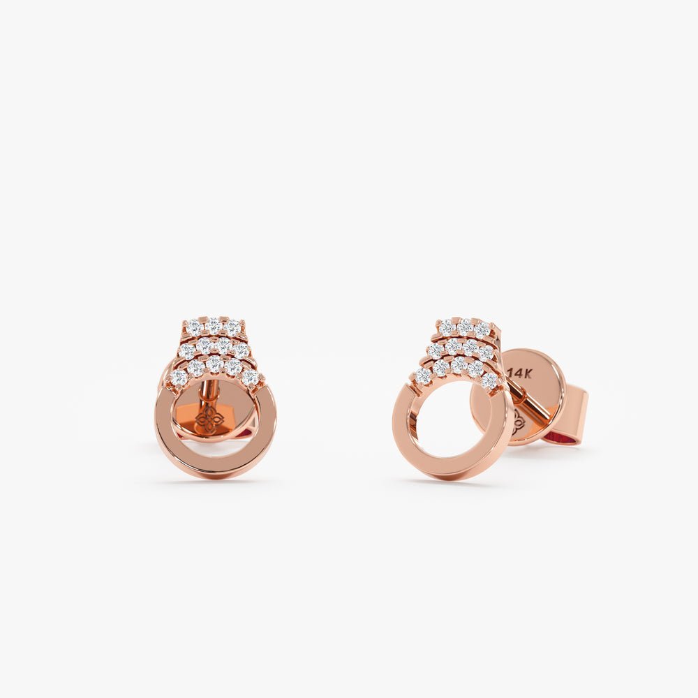 Natural Diamond Handcuff Studs
