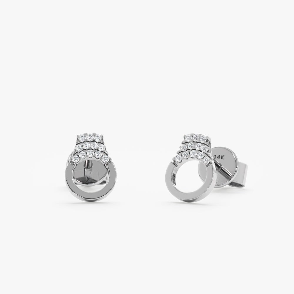 Natural Diamond Handcuff Studs