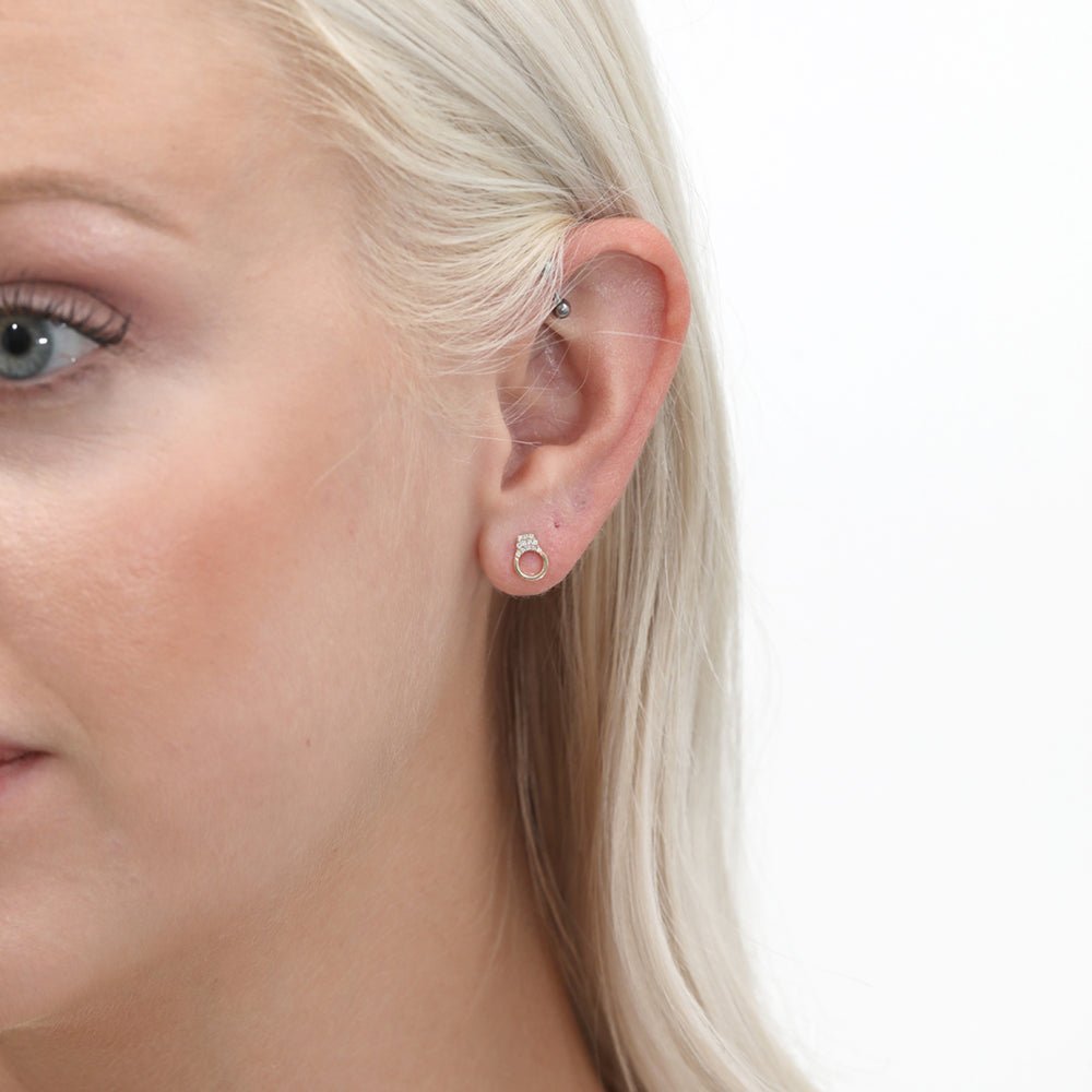Natural Diamond Handcuff Studs