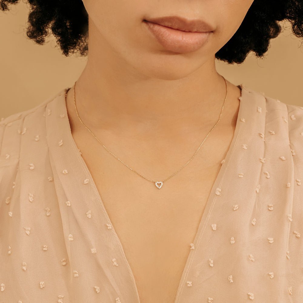 Natural Diamond Heart Necklace